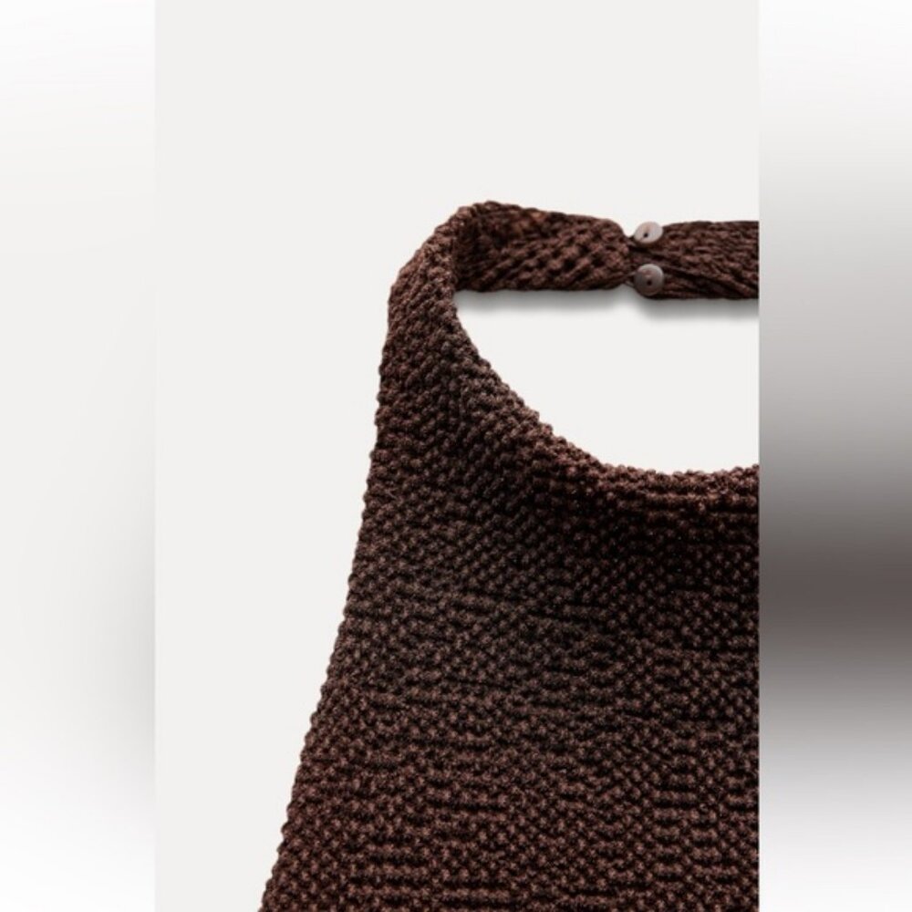ZARA TEXTURED CUT OUT DRESS - Picture 10 of 11
